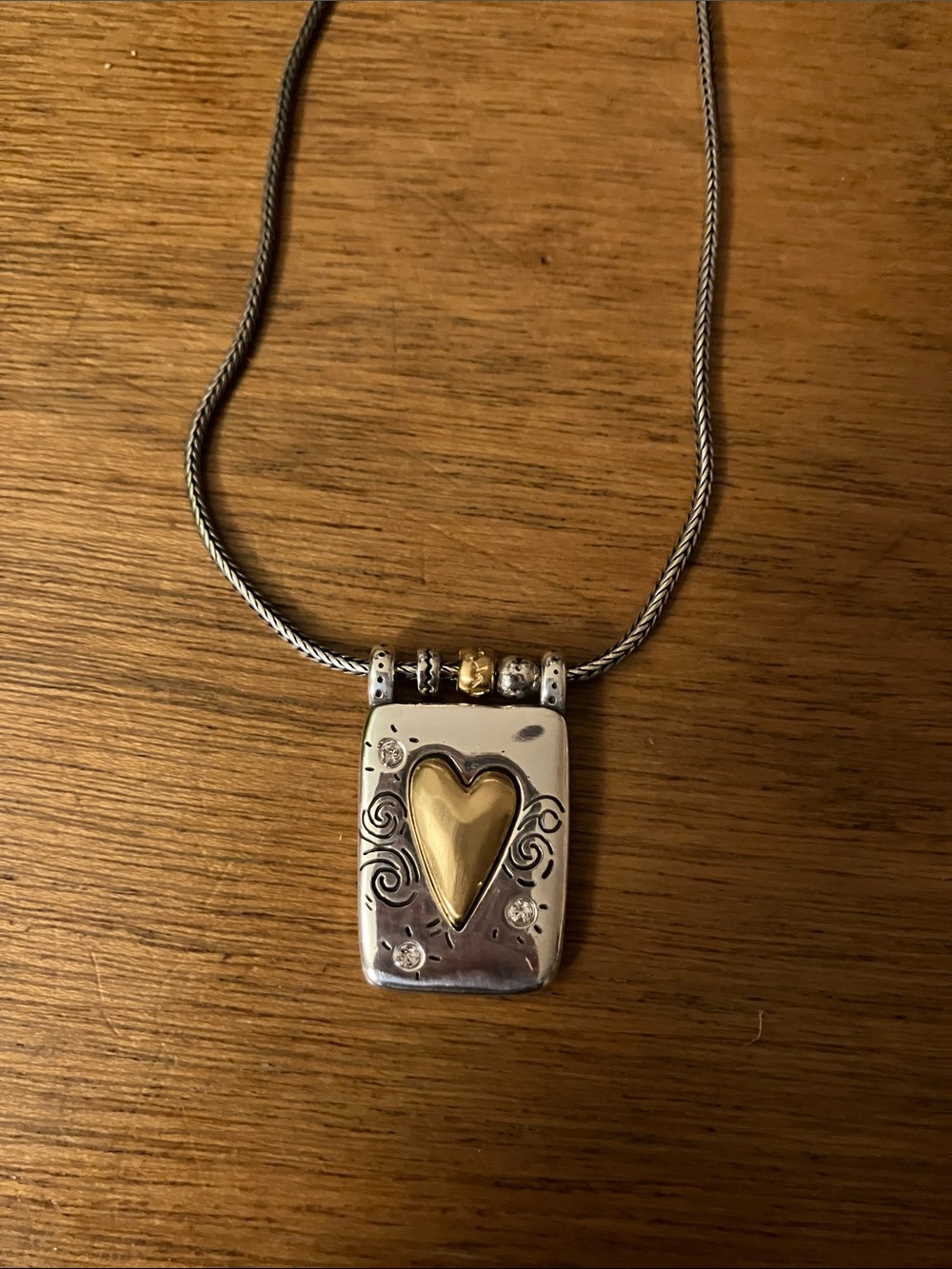 Brighton Gold and Silver Heart Pendant Necklace